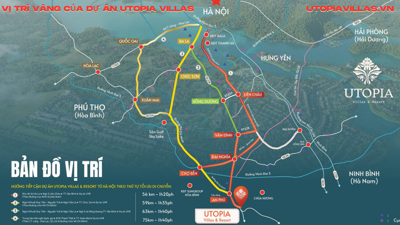VỊ trí vàng của dự án utopia villas resort